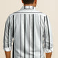 Long Sleeve Vertical Stripe Shirt – Cotton Blend Button Down for Casual & Business Wear