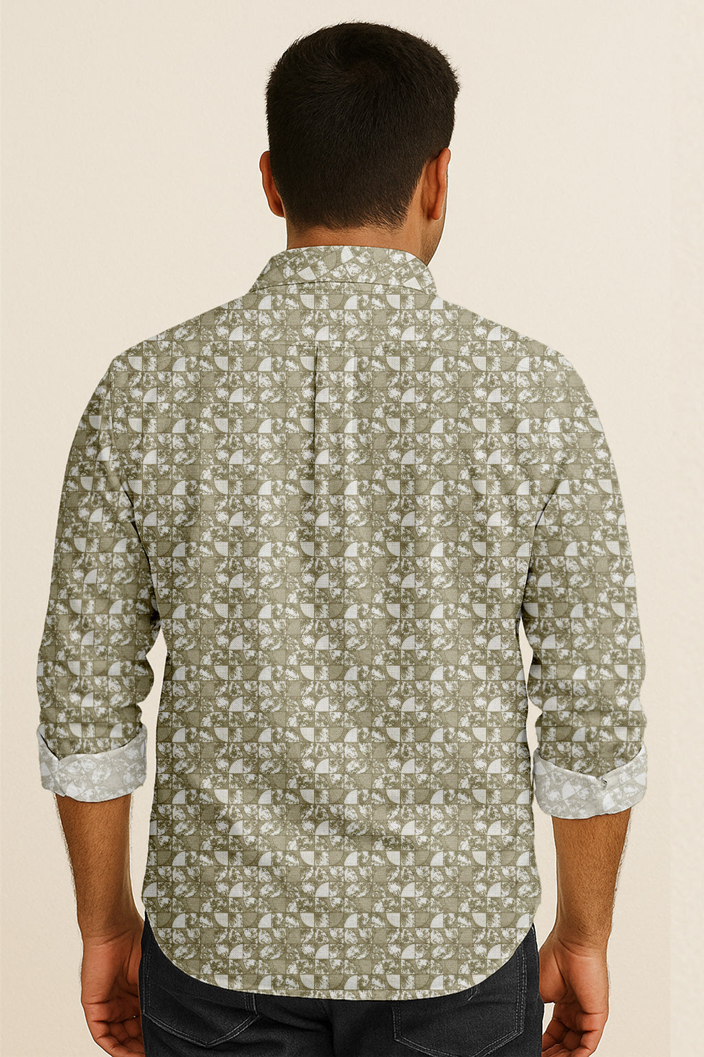 Modern Print Casual Shirt – Long Sleeve Button Down Lightweight Cotton Design