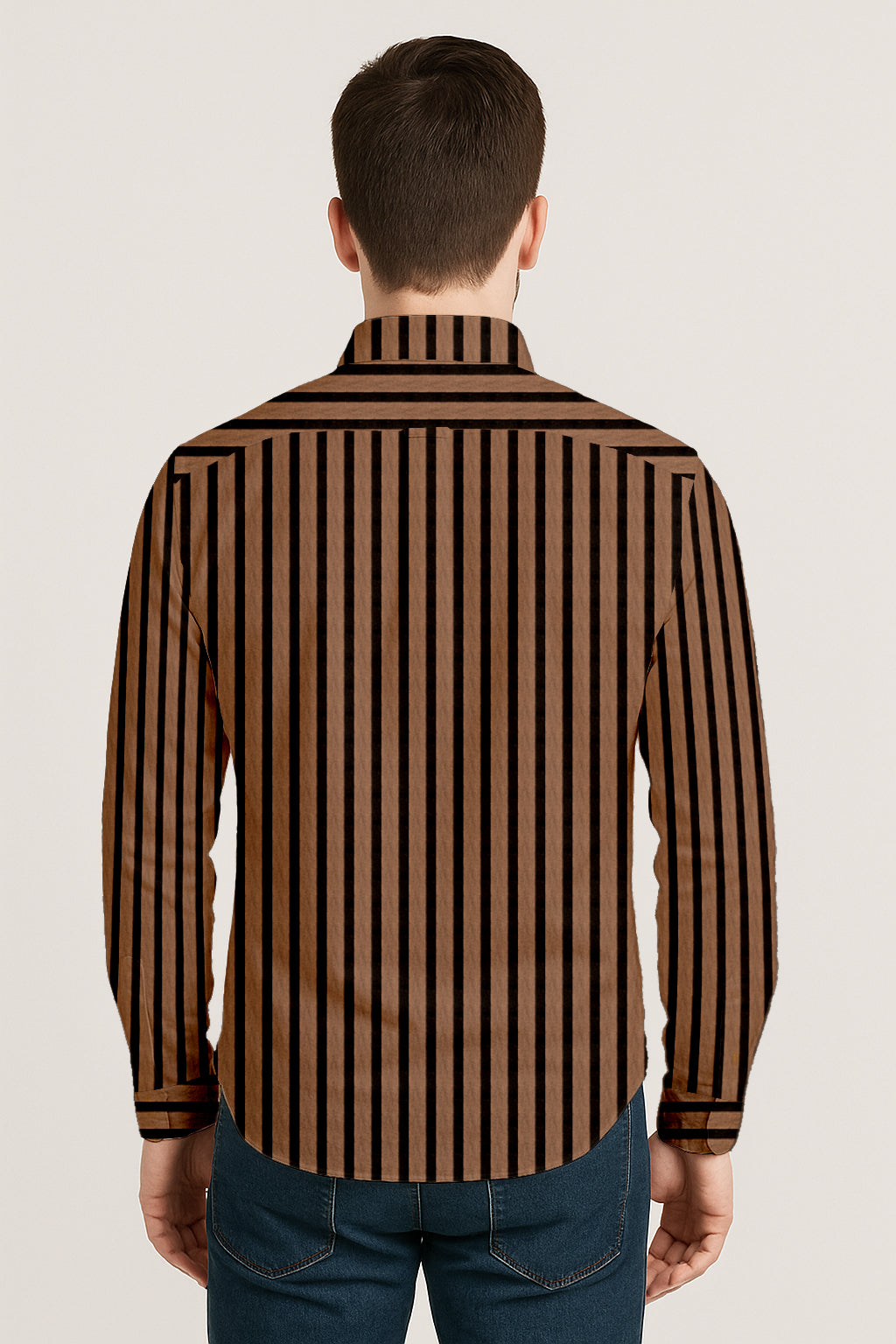 Men’s Button-Down Striped Shirt – Casual Cotton