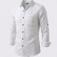 Men's White Textured Long Sleeve Button Down Casual Shirt
