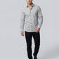 Men's Geometric Greek Key Pattern Long Sleeve Button-Down Shirt