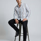 Men's Classic Striped Cotton-Blend Casual Button-Down Shirt