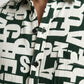 Men's Abstract Typographic Letter Print Long Sleeve Button-Down Shirt