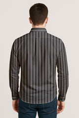 Men’s Button-Down Striped Shirt – Casual Cotton