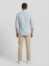 Men's Slim Fit Geometric Greek Key Print Button-Down Shirt