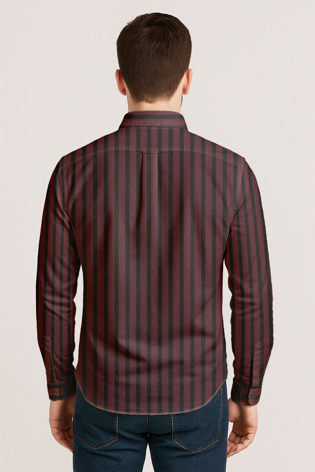 Men’s Button-Down Striped Shirt – Casual Cotton