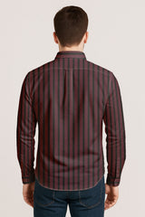 Men’s Button-Down Striped Shirt – Casual Cotton