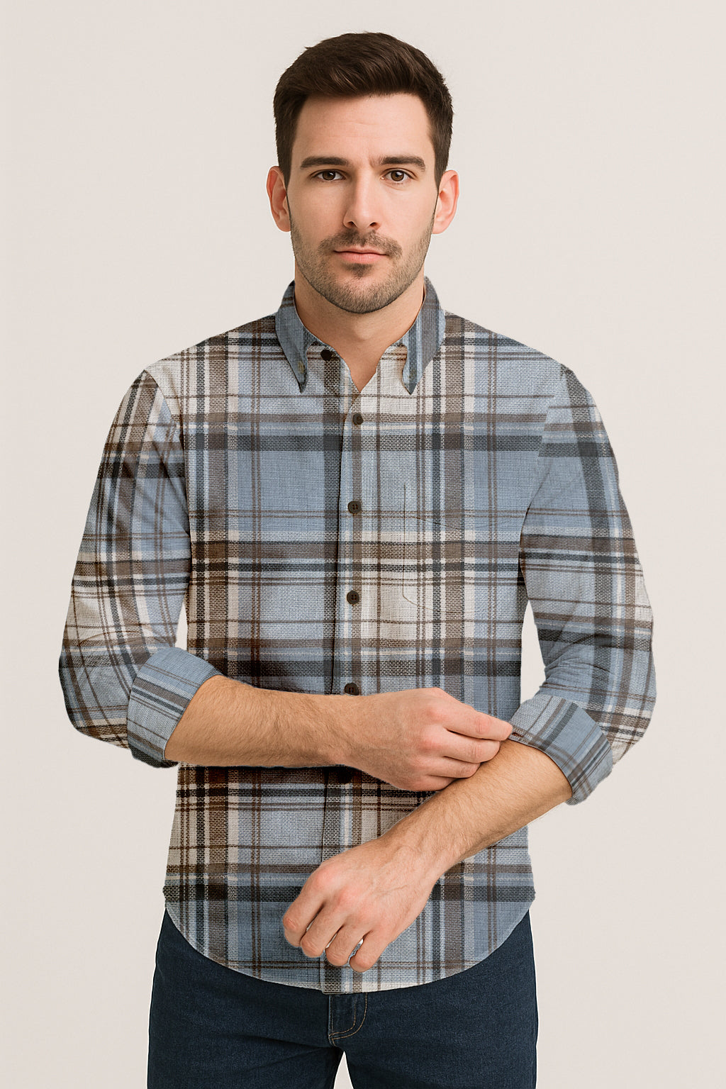 Plaid Flannel Shirt – Slim Fit Button Down for Men’s Fall Look