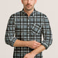 Long Sleeve Plaid Cotton Shirt – Button Down Checkered Casual Dress Shirt
