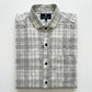 The Showfine Men's Grey and White Plaid Long-Sleeve Button-Down Shirt