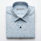 Men's Light Blue Subtle Floral Print Long Sleeve Button-Down Shirt