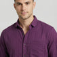 Men's Royal Purple Textured Long Sleeve Button Down Casual Shirt