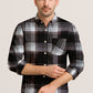 Classic Flannel Style Shirt – Long Sleeve Button Down in Checkered Plaid Pattern