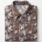 Men's Abstract Print Long Sleeve Button-Down Shirt - Lightweight Casual Top