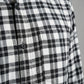 Men's Black and White Gingham Plaid Long Sleeve Button-Down Shirt