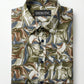 Men's Abstract Swirl Print Button-Down Shirt in Earth Tones
