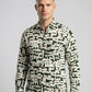 Men's Abstract Typographic Letter Print Long Sleeve Button-Down Shirt