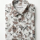 The Showfine Men's Abstract Floral Print Button-Down Shirt - Breathable Linen Blend