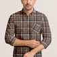 Long Sleeve Plaid Cotton Shirt – Button Down Checkered Casual Dress Shirt