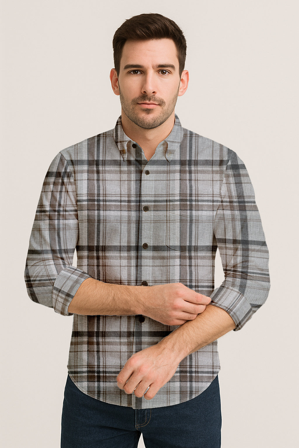 Plaid Flannel Shirt – Slim Fit Button Down for Men’s Fall Look