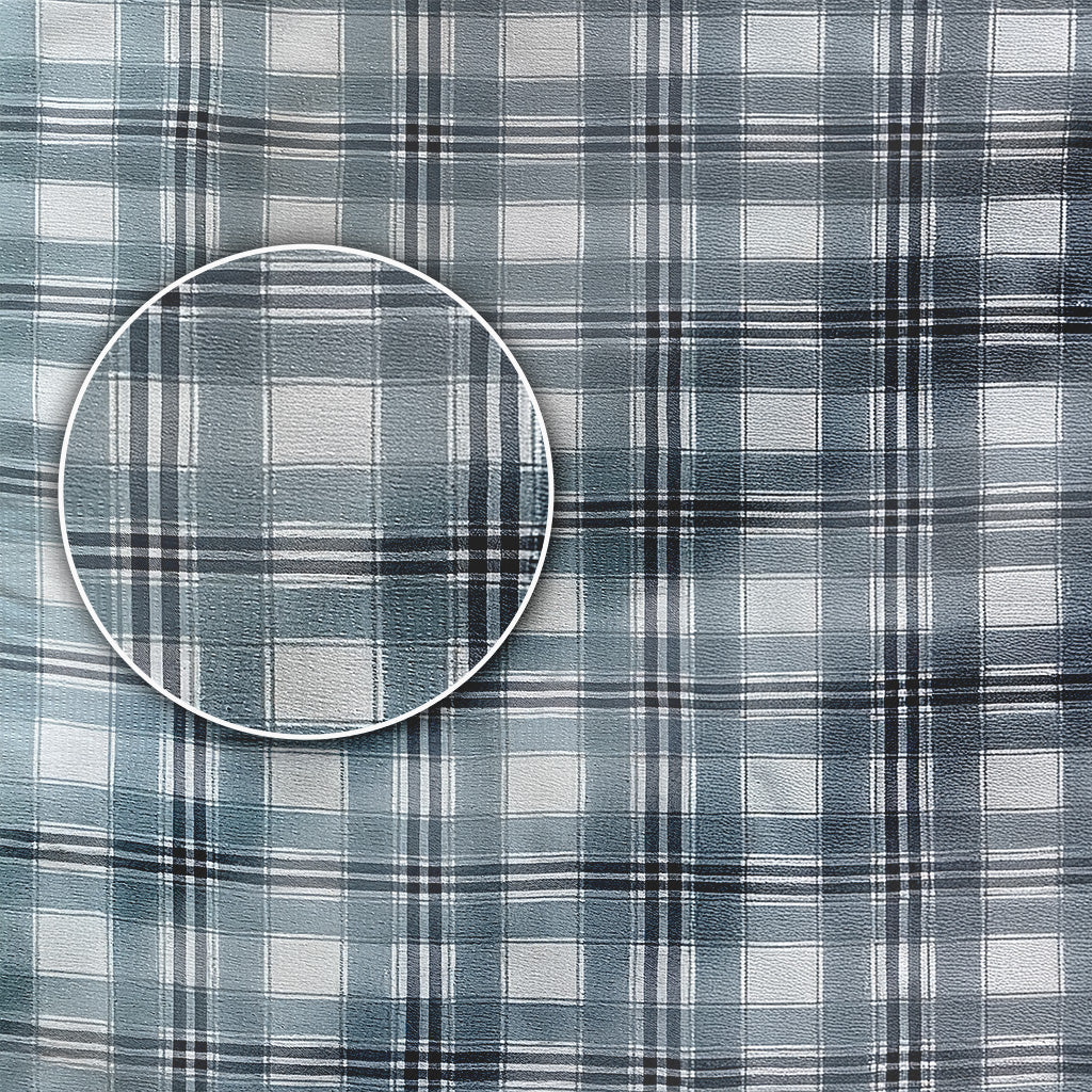 Men's Long Sleeve Plaid Shirt – Textured Cotton Blend Seersucker Button Down for Casual Everyday Wear