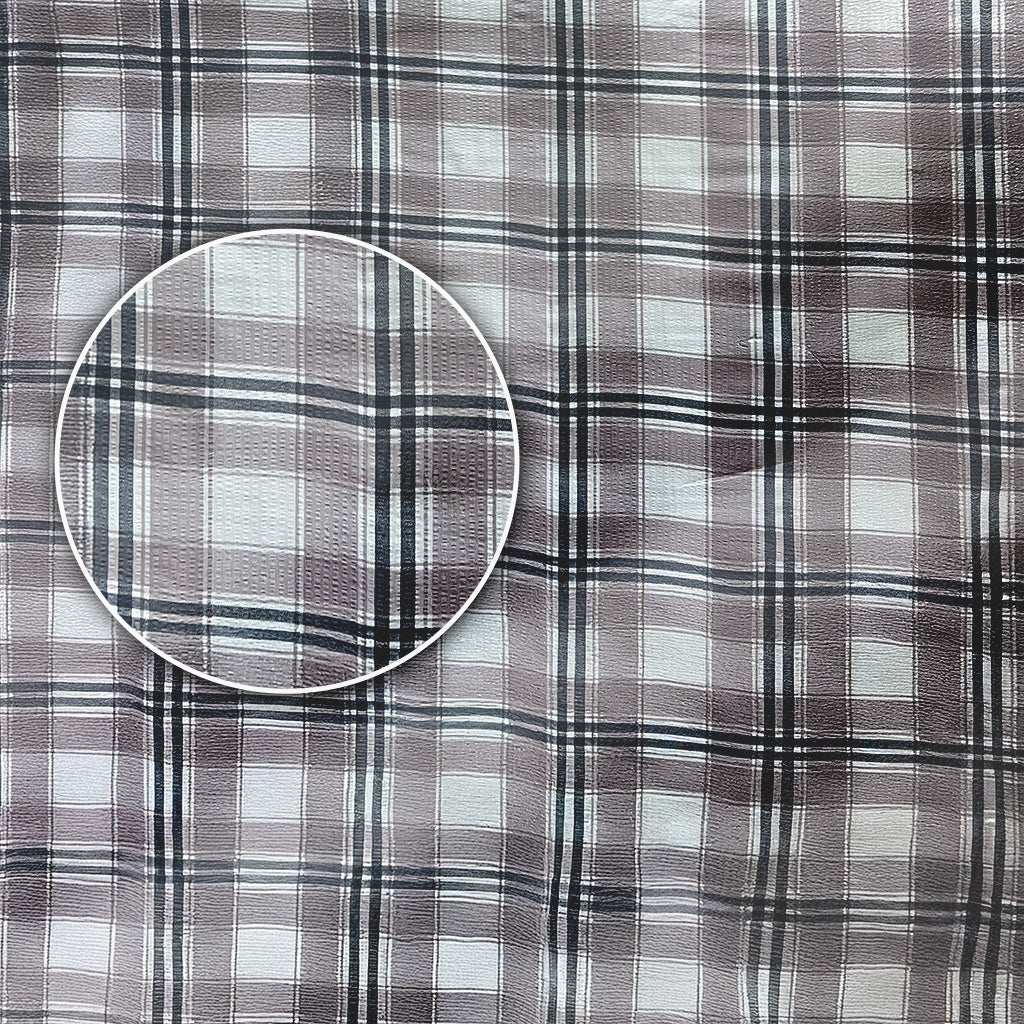 Men's Long Sleeve Plaid Shirt – Textured Cotton Blend Seersucker Button Down for Casual Everyday Wear