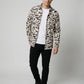 Men's Monochrome Typography Print Long Sleeve Button-Down Shirt