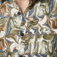 Men's Abstract Swirl Print Button-Down Shirt in Earth Tones