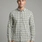 Men's Classic Grey & White Plaid Button-Down Shirt