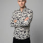 Men's Alphabet Graphic Print Long-Sleeve Button-Down Shirt