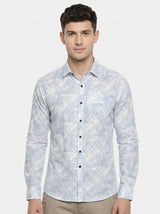 Men's Modern Geometric Print Long Sleeve Button-Down Shirt