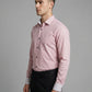 Men's Pink Geometric Print Button-Down Shirt with Contrast Cuffs