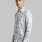 Men's Abstract Print Long Sleeve Button-Down Shirt - Lightweight Casual Top