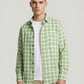 Men's Sage Green Gingham Checkered Long Sleeve Button-Down Shirt