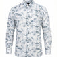 Men's Abstract Print Long Sleeve Button-Down Shirt - Lightweight Casual Top
