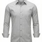 Men's Geometric Greek Key Pattern Long Sleeve Button-Down Shirt