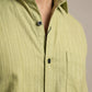 Men's Lime Green Textured Long Sleeve Button Down Casual Shirt