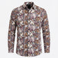 Men's Abstract Print Long Sleeve Button-Down Shirt - Lightweight Casual Top