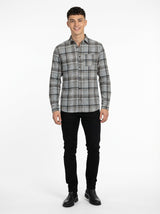 Men's Slim-Fit Premium Brushed Cotton Plaid Shirt