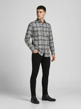 Men's Slim-Fit Premium Brushed Cotton Plaid Shirt