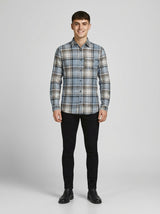 Men's Slim-Fit Premium Brushed Cotton Plaid Shirt