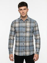 Men's Slim-Fit Premium Brushed Cotton Plaid Shirt