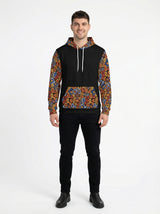 Abstract Geometric Mosaic Print Men's Contrast Hoodie - Streetwear Art Pullover