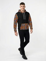 Abstract Geometric Mosaic Print Men's Contrast Hoodie - Streetwear Art Pullover