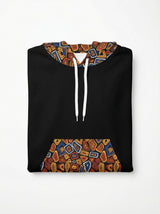 Abstract Geometric Mosaic Print Men's Contrast Hoodie - Streetwear Art Pullover