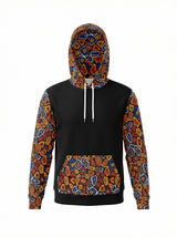 Abstract Geometric Mosaic Print Men's Contrast Hoodie - Streetwear Art Pullover