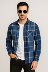 Gingham Plaid Cotton Dress Shirt – Men’s Long Sleeve Casual Button Down