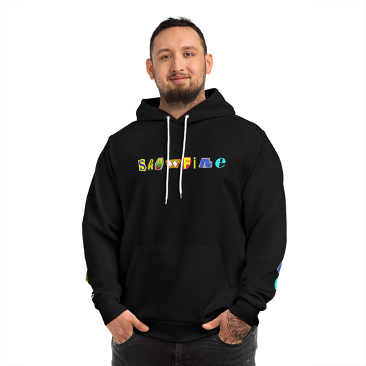 Showfine Printed Black Hoodie for Men