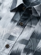 Men's Abstract Brushstroke Silk-Cotton Tailored Shirt
