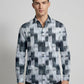 Men's Abstract Brushstroke Silk-Cotton Tailored Shirt